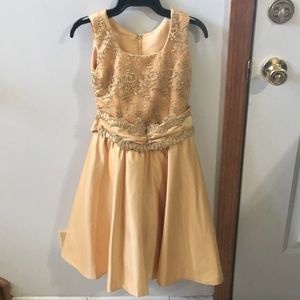 Girls handmade gold ballgown